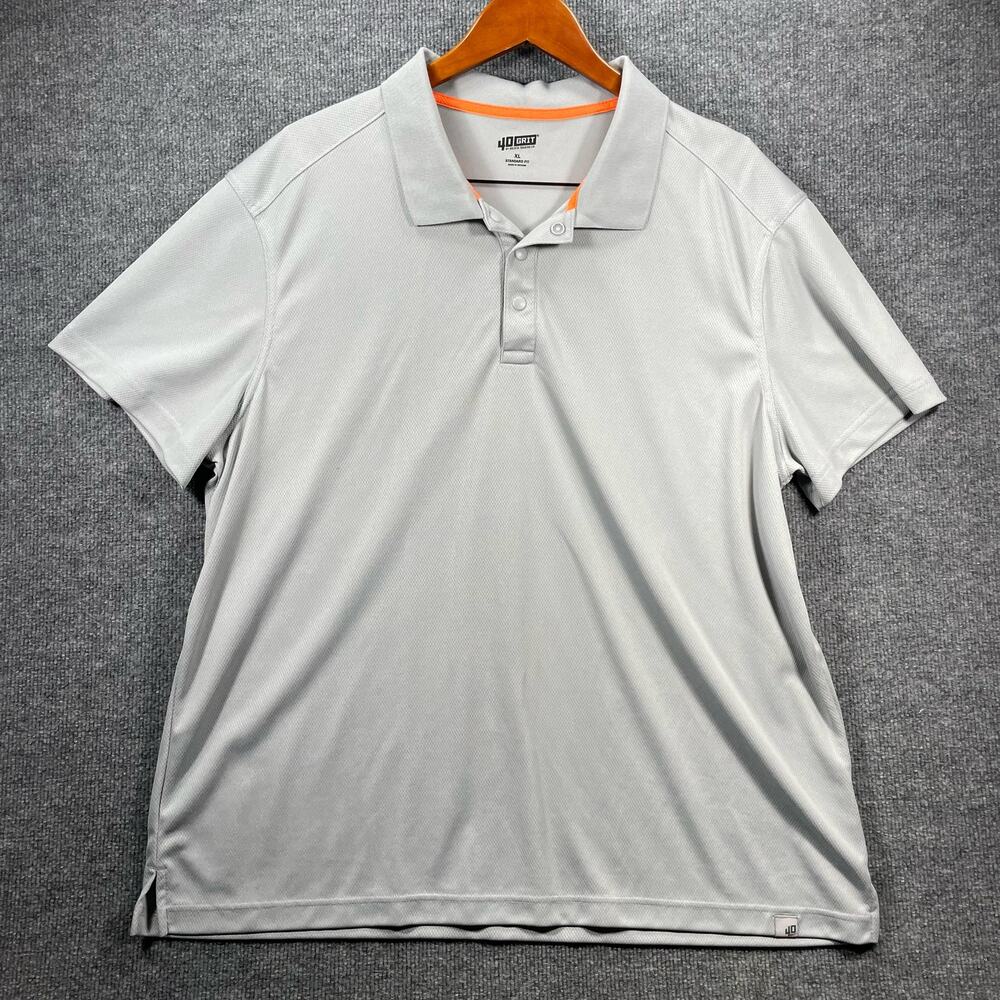 Duluth 40 Grit Polo Shirt Men's XL Gray Standard Fit Casual Stretch Golf Outdoor